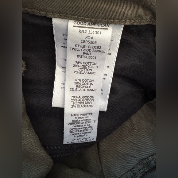 Good American High Rise Barrel Jeans Ft01 Green NWT Size 25 - Picture 9 of 16